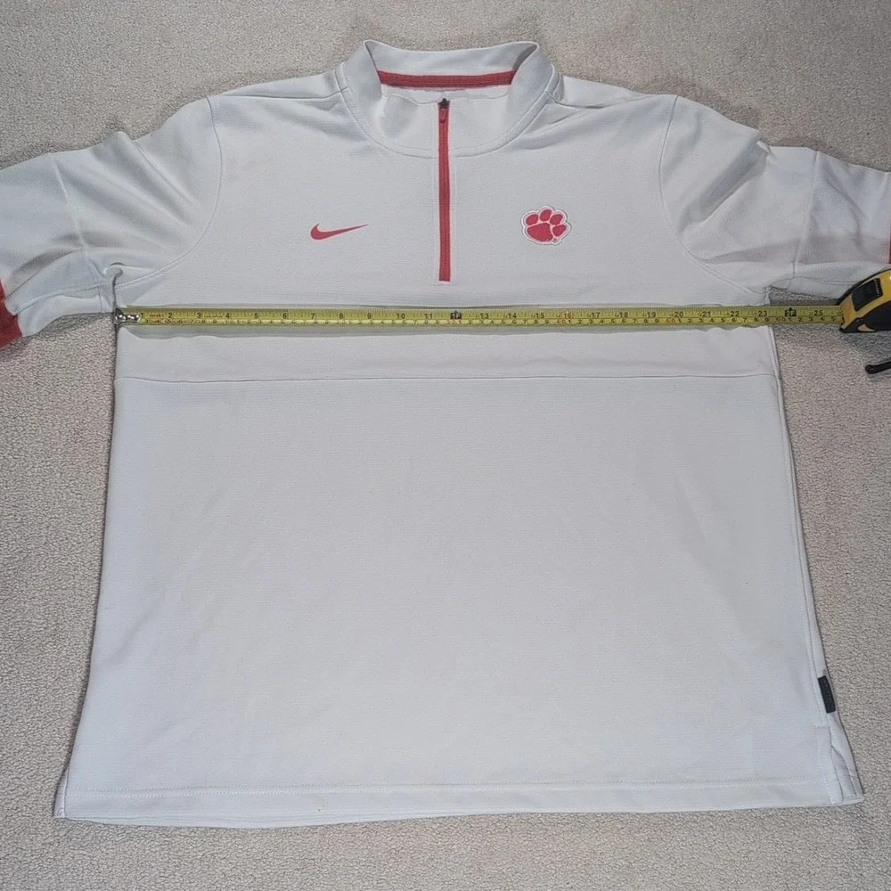 Clemson Tigers Nike Quarter Zip Dri Fit Pullover Mens L White CQ5687-100